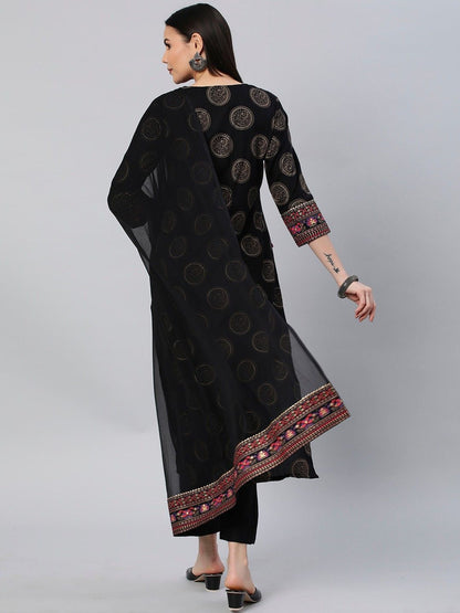 Dhiyona KL Women Ethnic Motifs Printed Regular Kurta with Trousers & With Dupatta