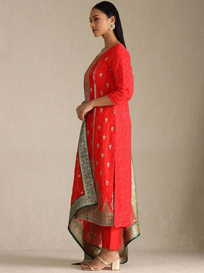 Dhiyona SO Women's Women Printed Beads and Stones Kurta Sets With Dupatta