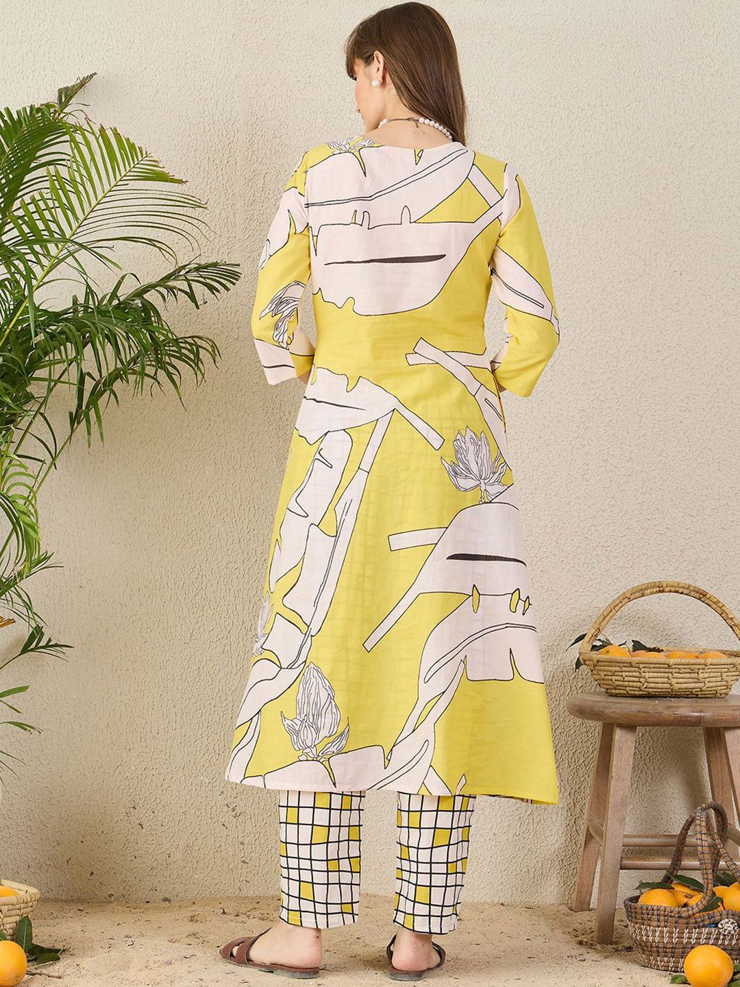 Dhiyona IE Printed Pure Cotton Tunic With Trousers