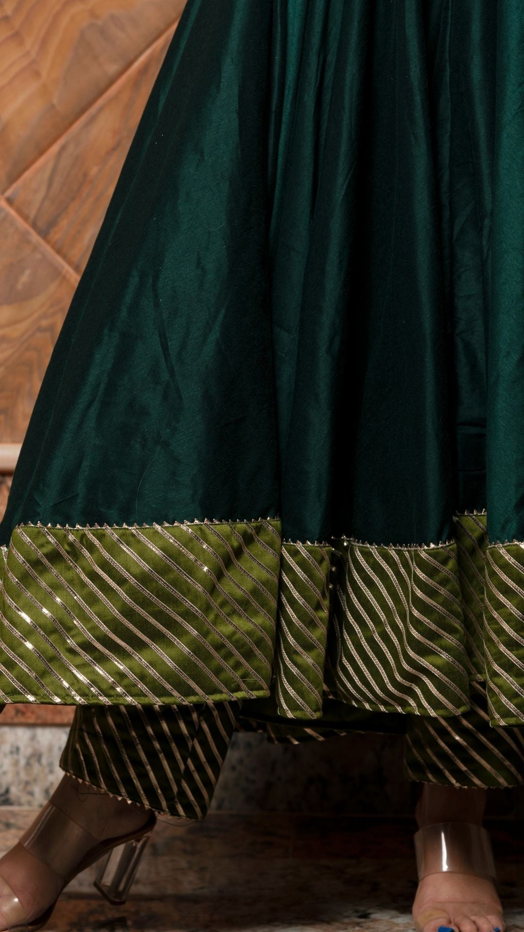 Jannat Dark Green Anarkali Set