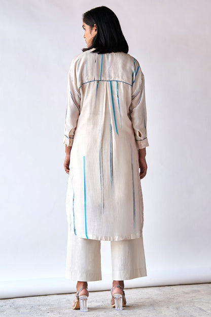 Women's Tofu Cream Bemberg Silk Co-ord Set