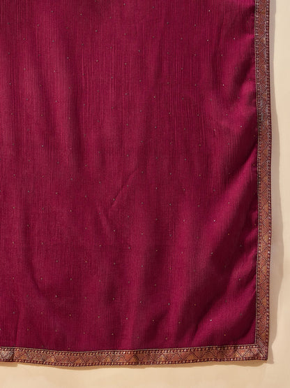 Dhiyona IE Floral Embroidered Straight Kurta With Trousers And Dupatta
