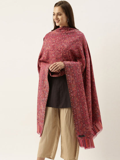 Dhiyona PA Women Pink Kaani Woven Design Shawl