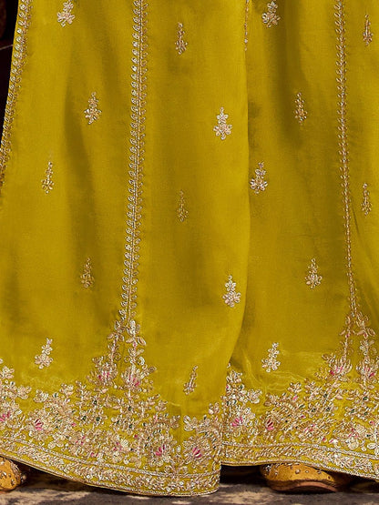 Women Ethnic Motifs Embroidered Regular Sequinned Kurta with Palazzos & With Dupatta