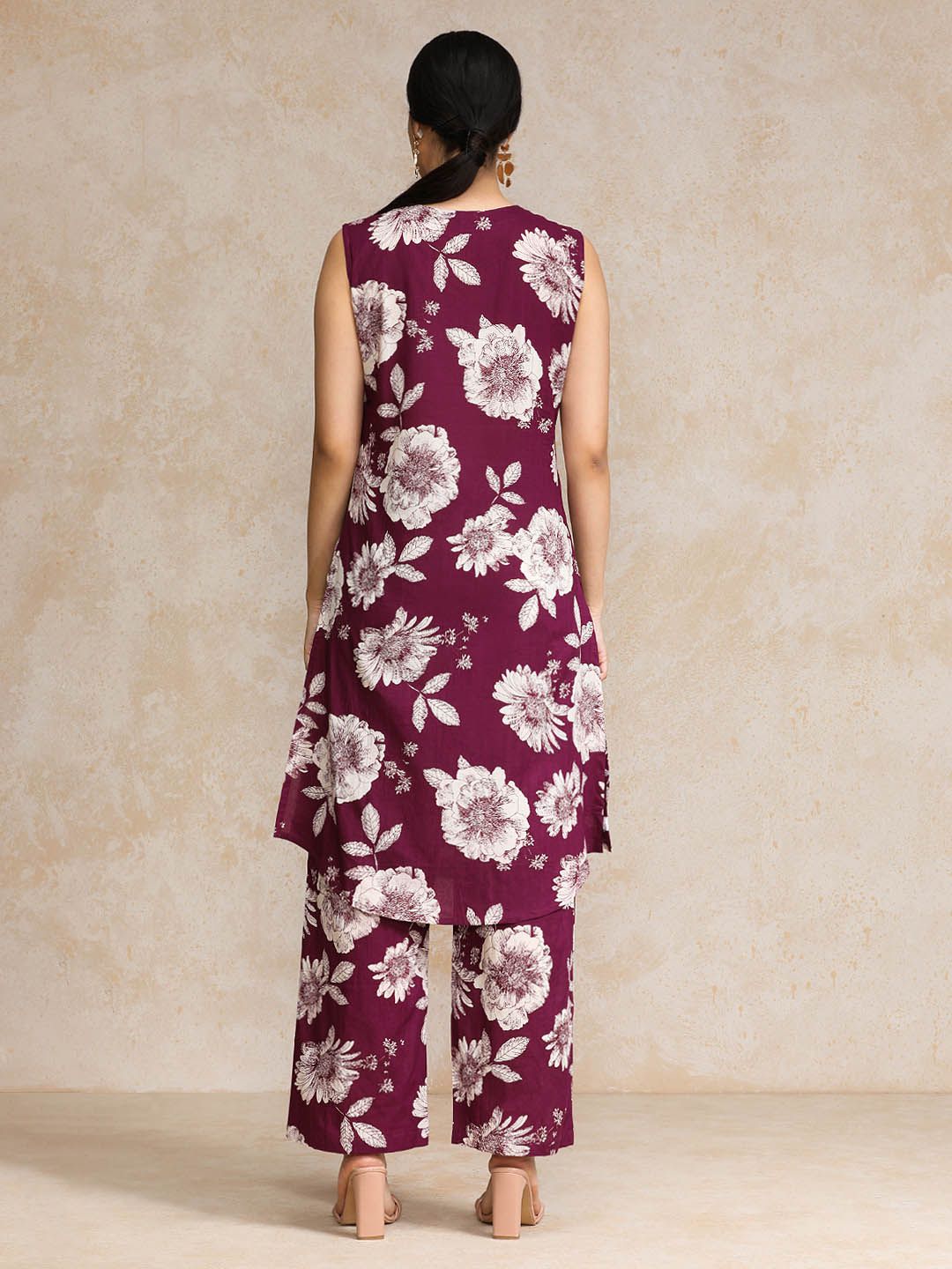 Dhiyona VA Women's Floral Printed Regular Pure Cotton Kurta with Palazzos