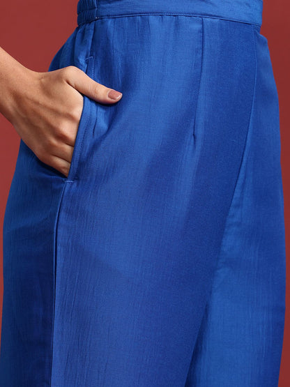 Yoke Design Zardozi Kurta With Trousers & Dupatta