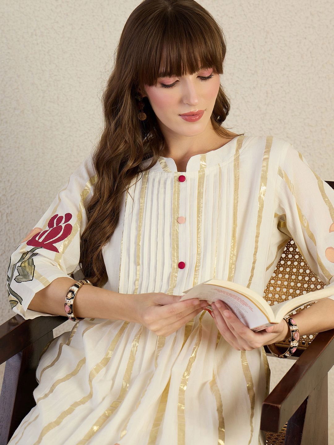 Dhiyona IE Printed Round Neck Top With Trousers Co-Ords