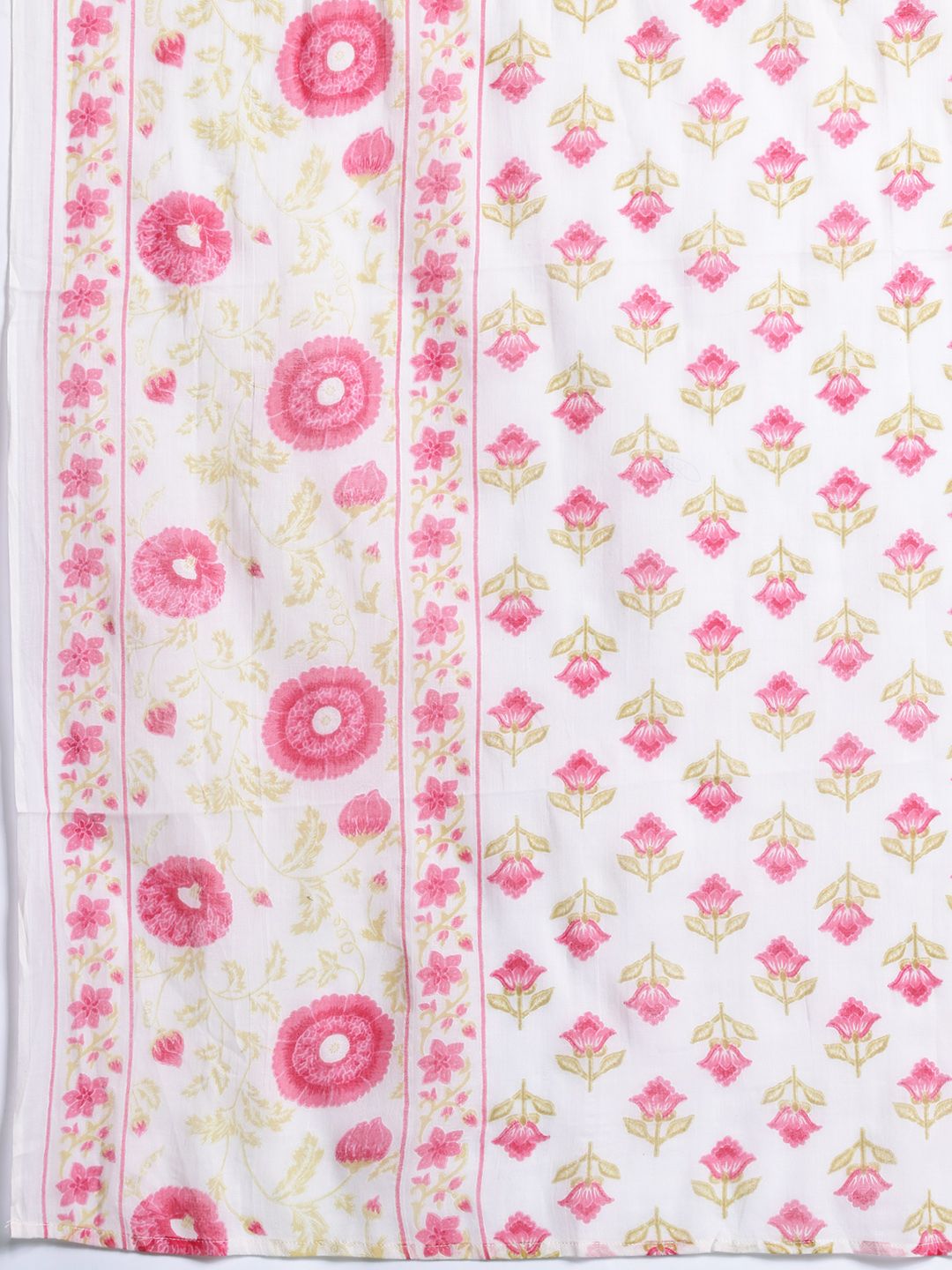 Floral Embroidered Pure Cotton Kurta with Trousers & Dupatta