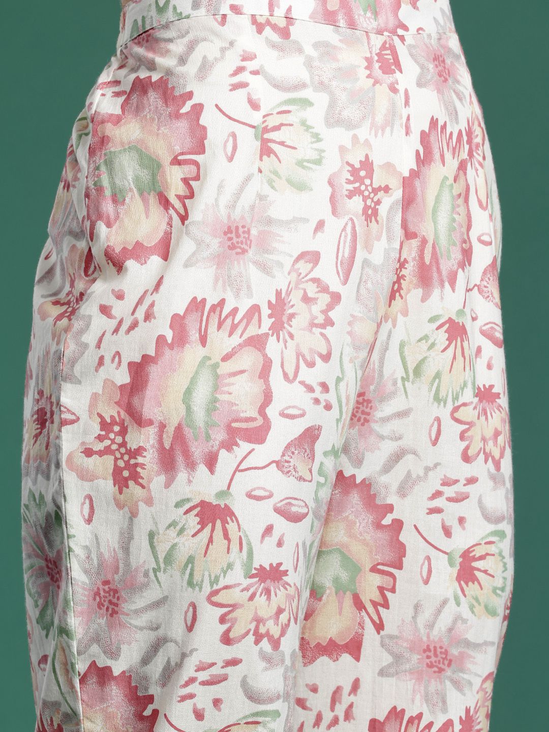 Dhiyona IE Floral Printed Pure Cotton Kurta with Trousers