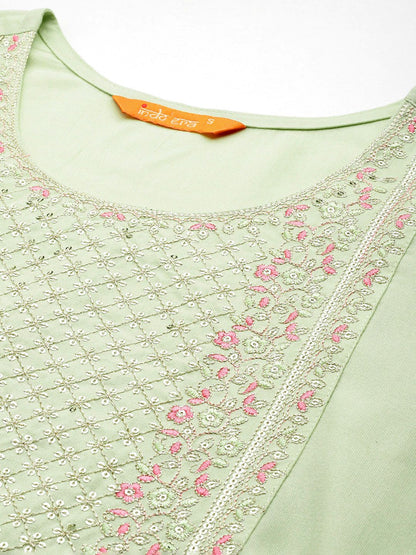 Dhiyona IE Floral Embroidered Sequinned Kurta