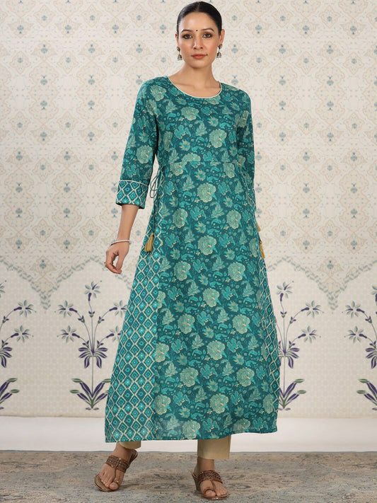 Dhiyona OD  Floral Printed Pure Cotton Kurta