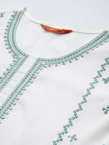 Dhiyona IE Women Geometric Embroidered Thread Work Kurta