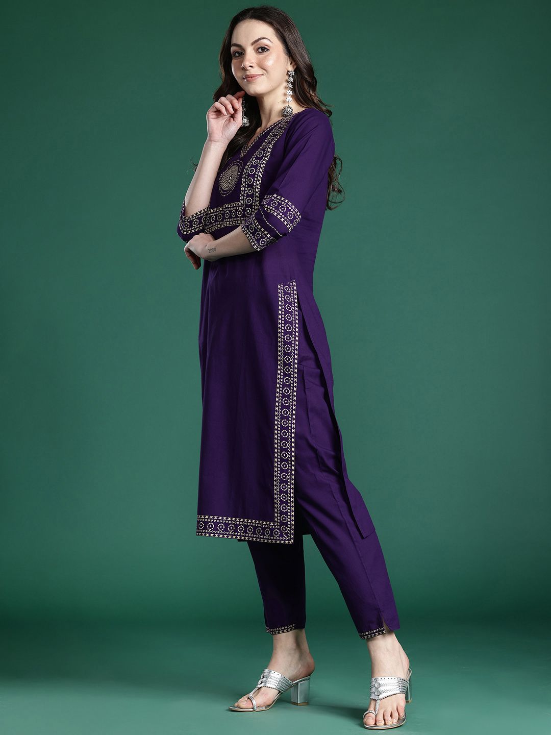 Dhiyona IE Bandhani Printed Mirror Work Pure Cotton Kurta with Trousers & With Dupatta