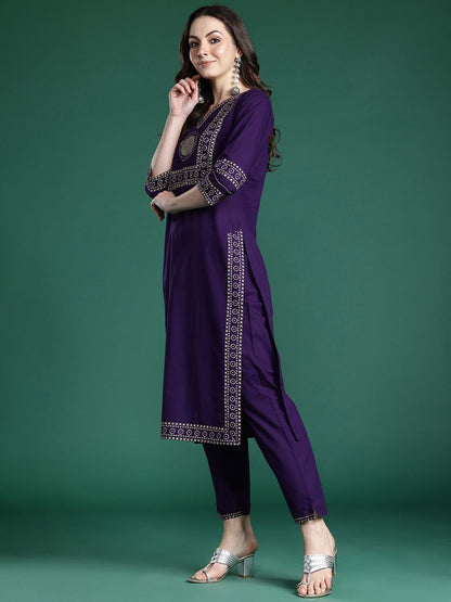 Dhiyona IE Bandhani Printed Mirror Work Pure Cotton Kurta with Trousers & With Dupatta