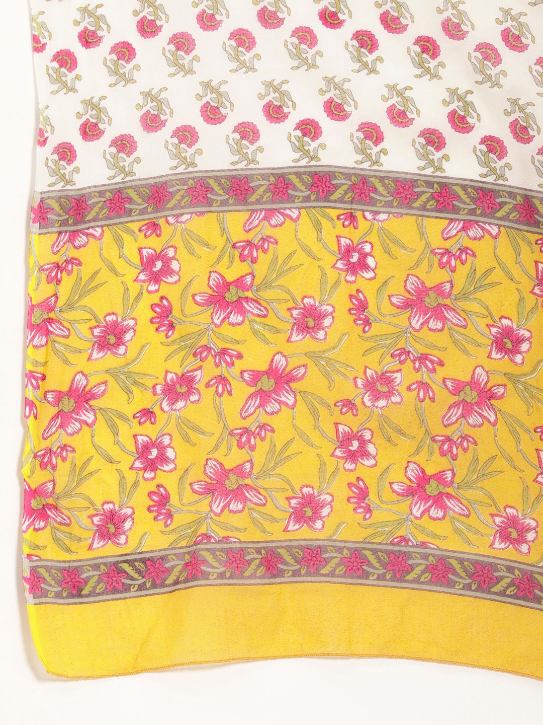 Dhiyona PD Women Women Mustard Yellow Printed Rozana Kurta with Trousers & With Dupatta