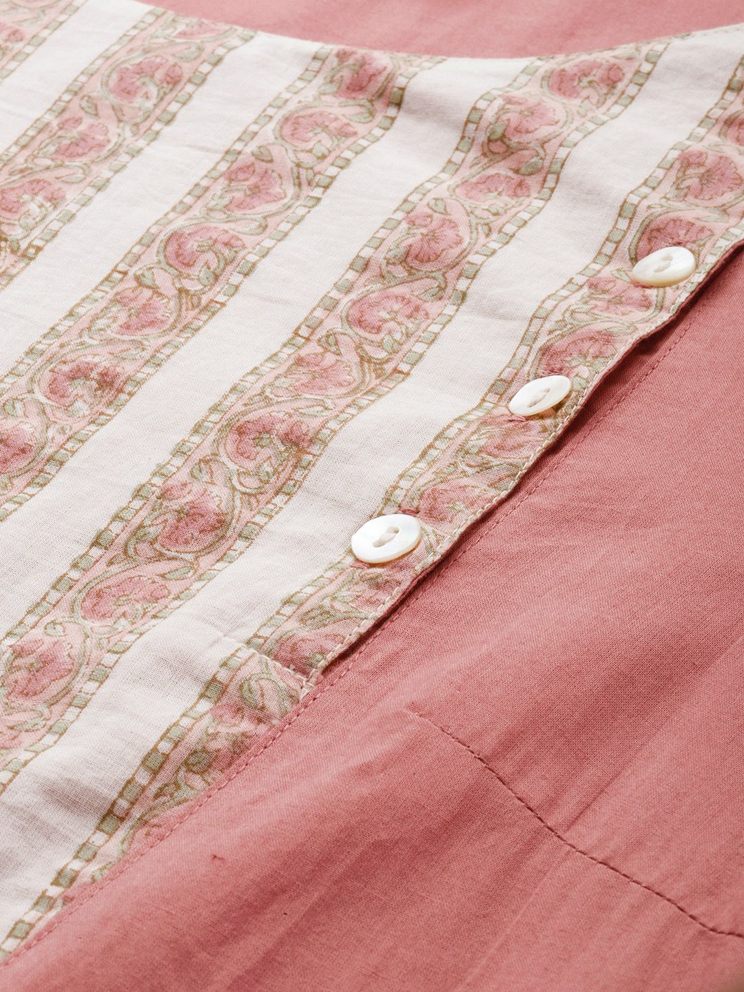 Dhiyona PD Women Women Pink Floral Printed Pure Cotton Rozana Kurta Set