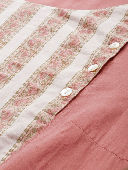 Dhiyona PD Women Women Pink Floral Printed Pure Cotton Rozana Kurta Set