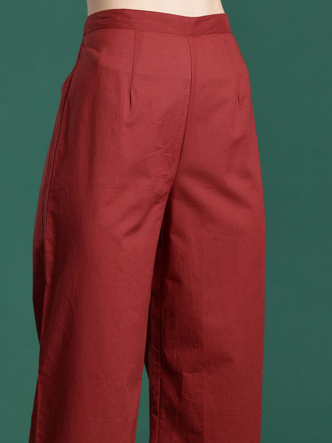 Dhiyona IE Embroidered A-Line Top With Palazzos Co-Ords