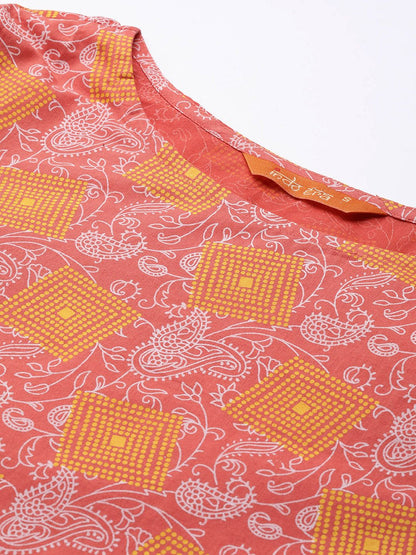 Women Pink Paisley Printed Kurta with Trousers & Dupatta