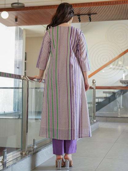 Dhiyona IE Floral Printed Pure Cotton Tunic With Trousers Co-Ords