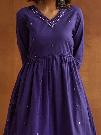 Dhiyona IS Women's Women Ethnic Motifs Embroidered Cotton Kurta with Trousers & Dupatta