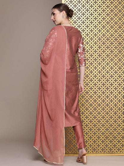 Dhiyona PD Women Jashn Floral Embroidered Kurta with Trousers & Dupatta