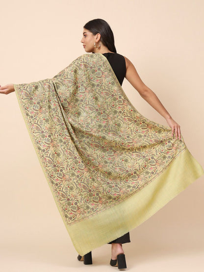 Dhiyona PA Floral Embroidered Pure Woolen Shawl
