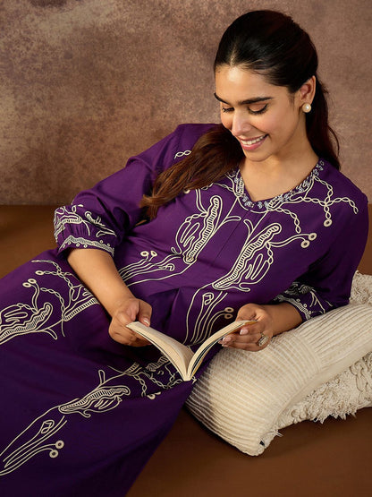 Dhiyona IE Printed V-Neck Tunic With Trousers