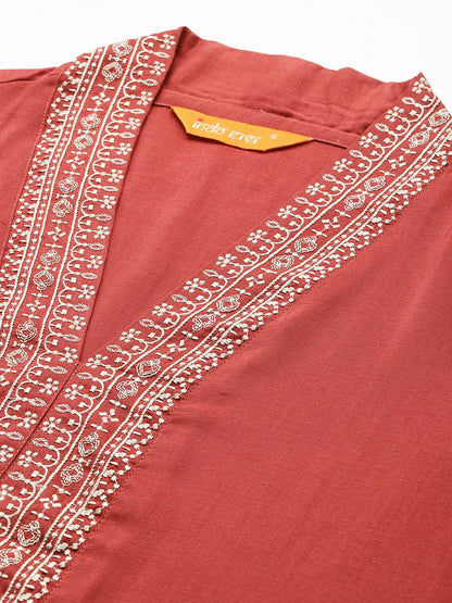 Dhiyona IE Ethnic Motifs Embroidered Kurta with Trousers & Dupatta