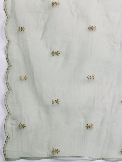 Women Ethnic Motifs Embroidered Regular Kurta with Trousers & With Dupatta