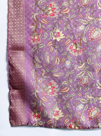 Dhiyona IE Floral Embroidered Thread Work Kurta with Trousers & With Dupatta