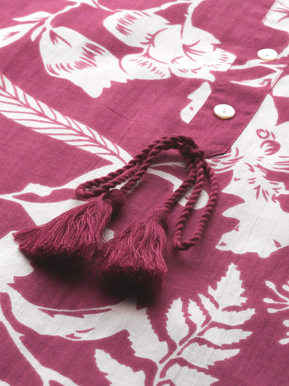 Dhiyona IE Floral Printed Pure Cotton Kurta