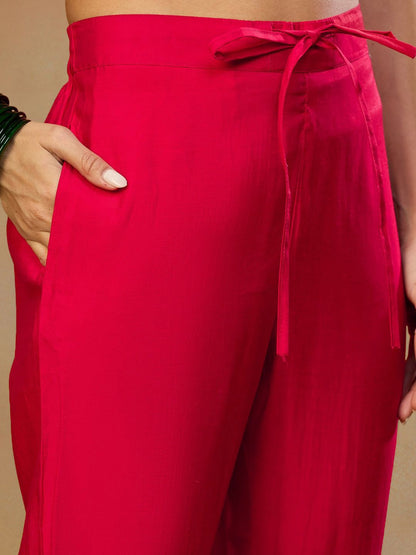 Dhiyona PD Women Embroidered Straight Kurta & Trousers With Dupatta
