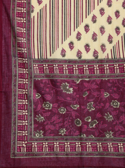 Dhiyona IE Women Floral Printed Regular Pure Cotton Kurta with Salwar & With Dupatta