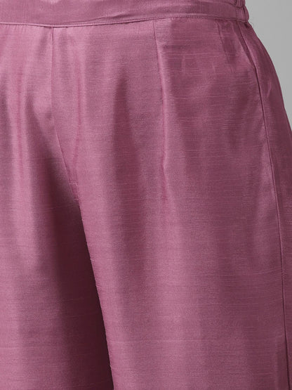 Dhiyona IE Women Pink Yoke Design Regular Kurta with Palazzos & Dupatta