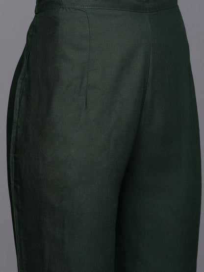 Dhiyona IE Women Green Ethnic Motifs Printed Gotta Patti Kurta with Trousers & With Dupatta