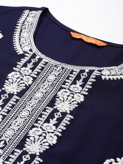 Dhiyona IE Ethnic Motifs Embroidered Thread Work Kurta