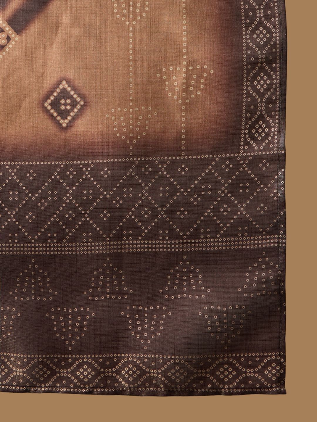 Dhiyona IE Women Bandhani Embroidered Regular Sequinned Kurta with Trousers & Dupatta