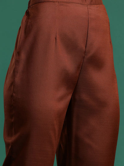 Solid Regular Kurta with Trousers & Dupatta