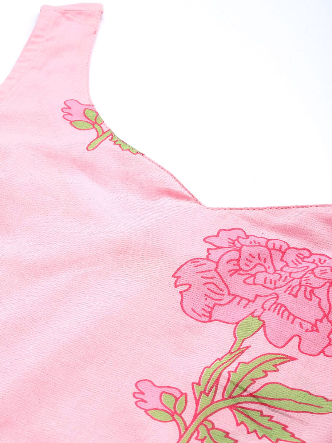 Floral Printed Pure Cotton Kurta with Trousers