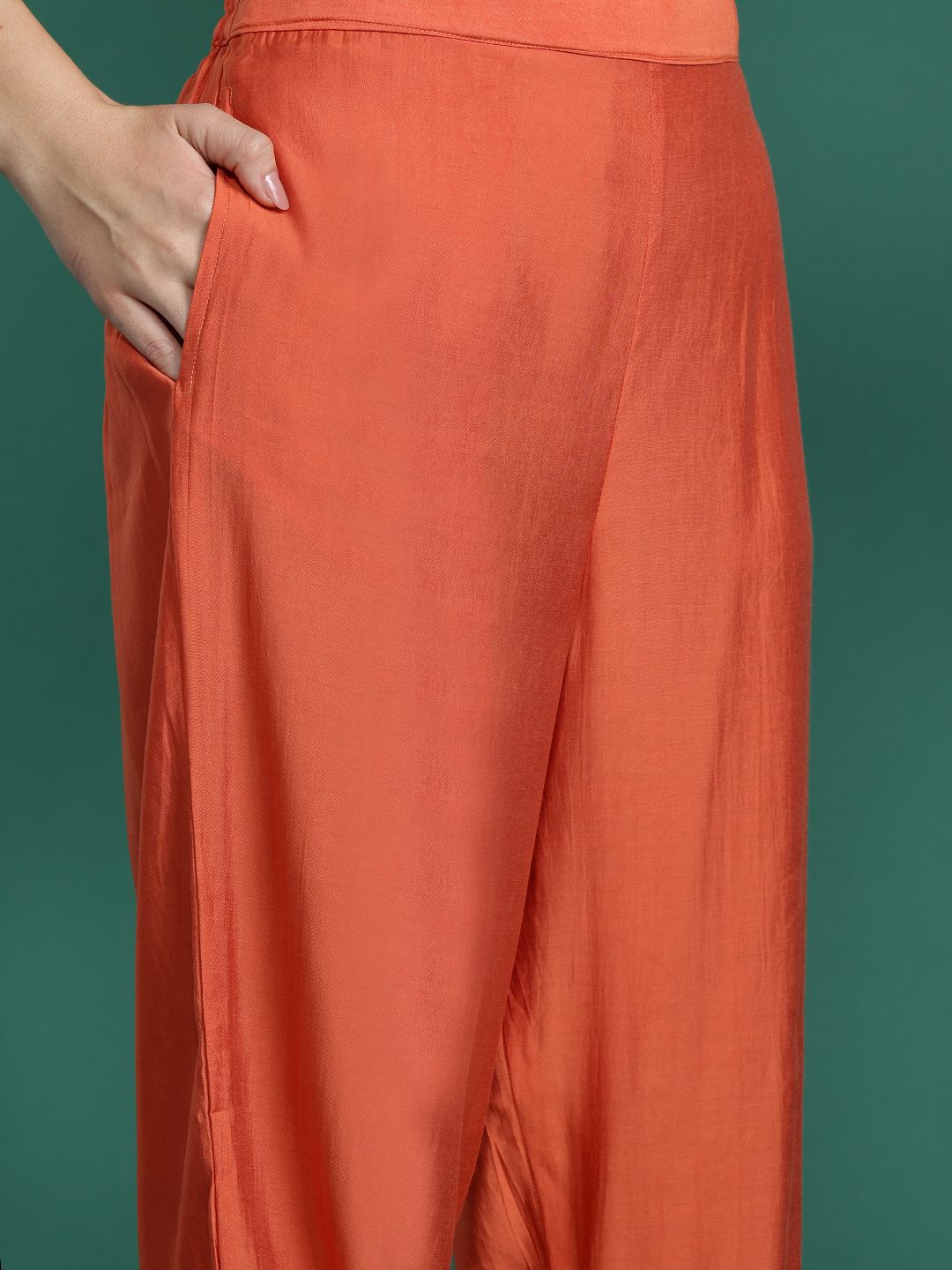 Dhiyona IE Ethnic Motifs Embroidered Gotta Patti Kurta With Trousers & Dupatta