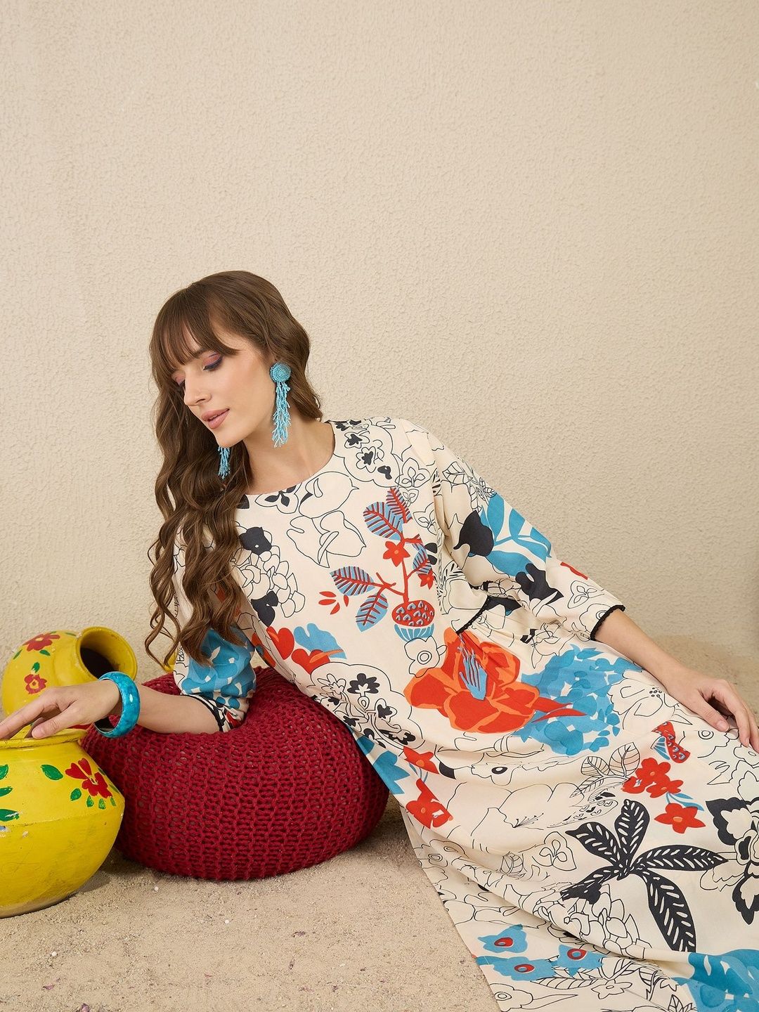 Women Floral Printed Regular Kurta with Palazzos