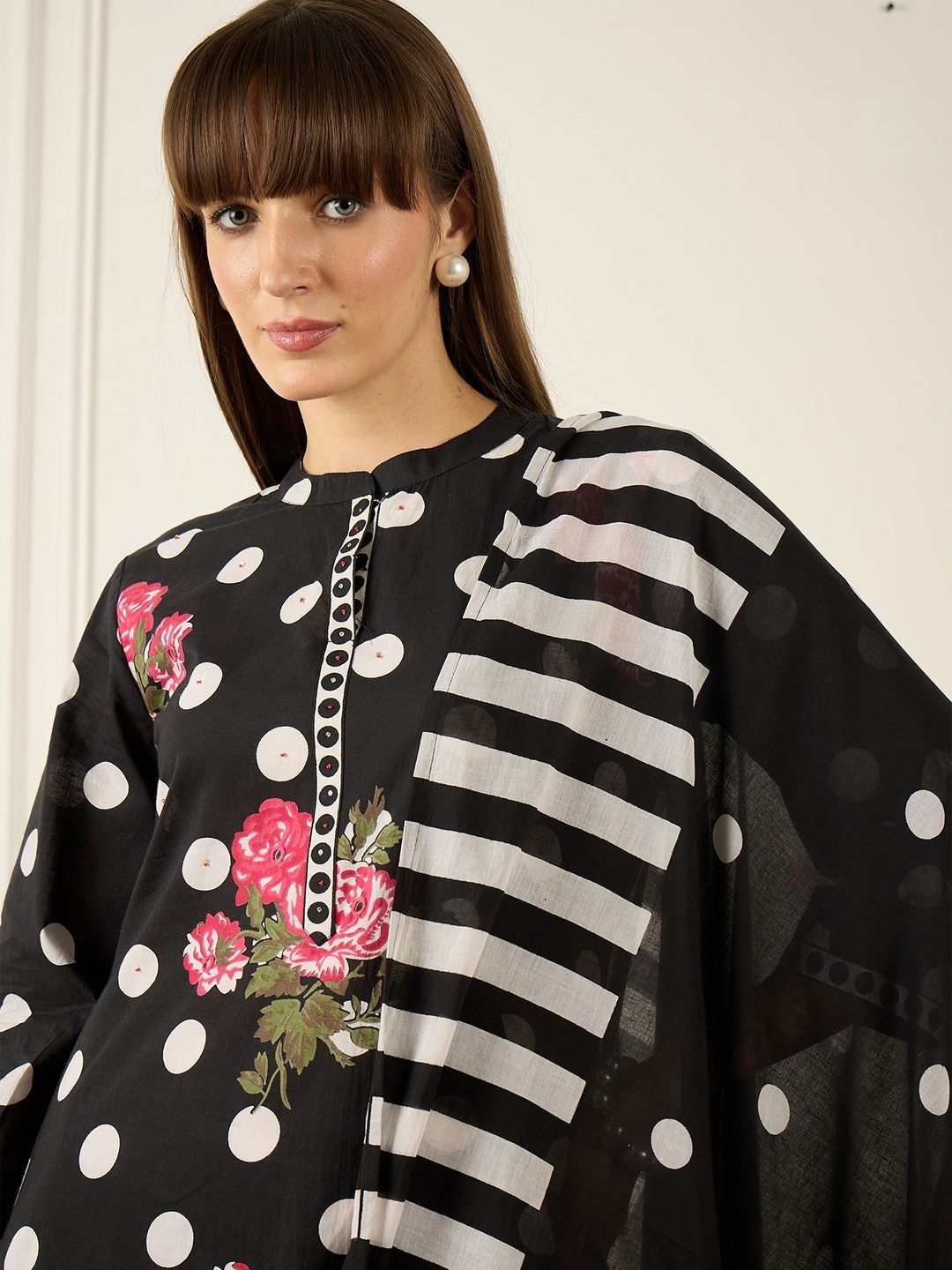 Women Floral Printed Regular Pure Cotton Kurta with Palazzos & With Dupatta