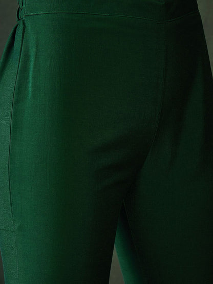 Dhiyona SN Women's Floral Embroidered Zari Sequence A Line Kurta & Trouser With Dupatta