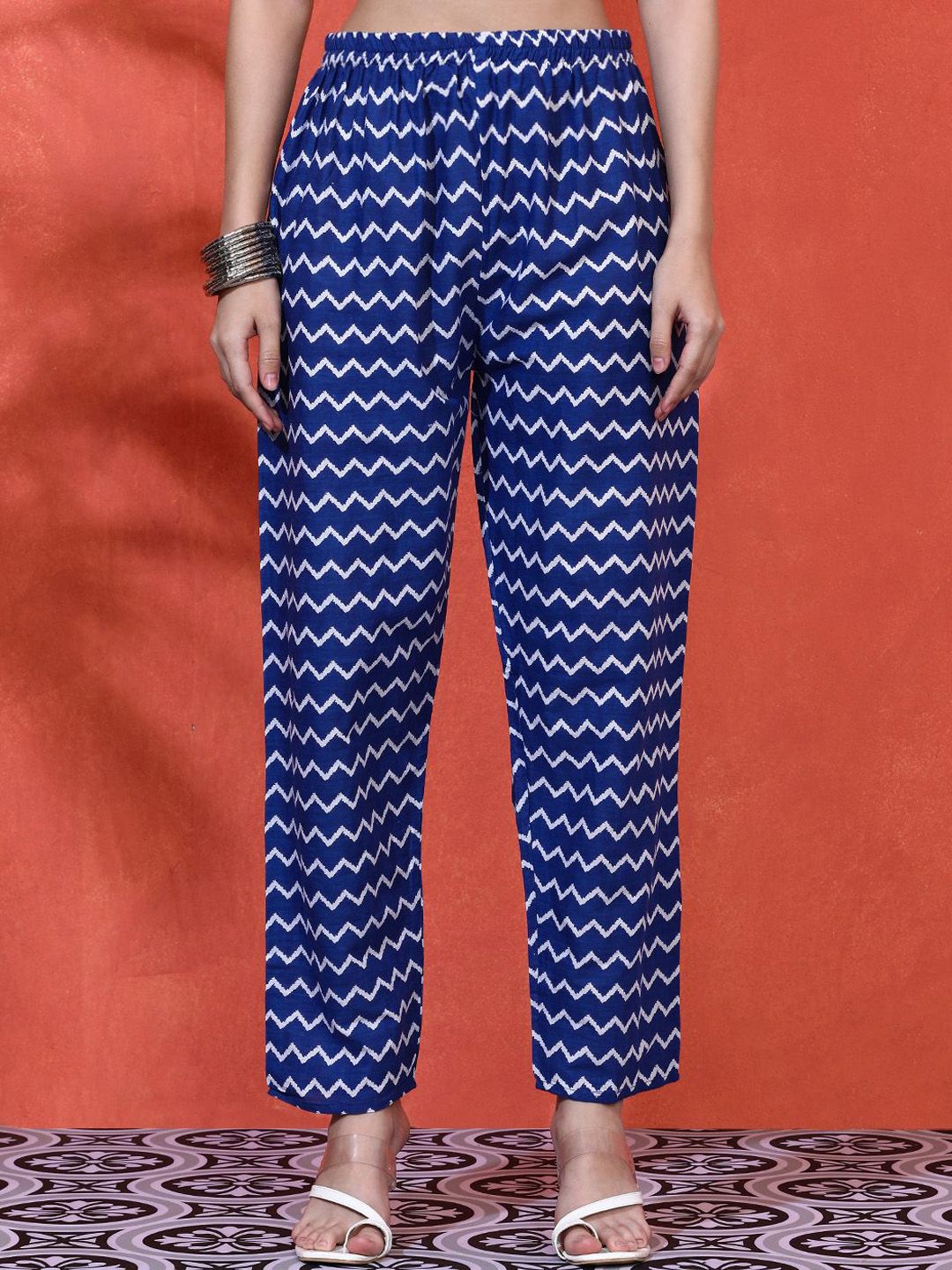 Dhiyona SN Women's Floral Printed Pure Cotton A-Line Kurta & Trousers With Dupatta