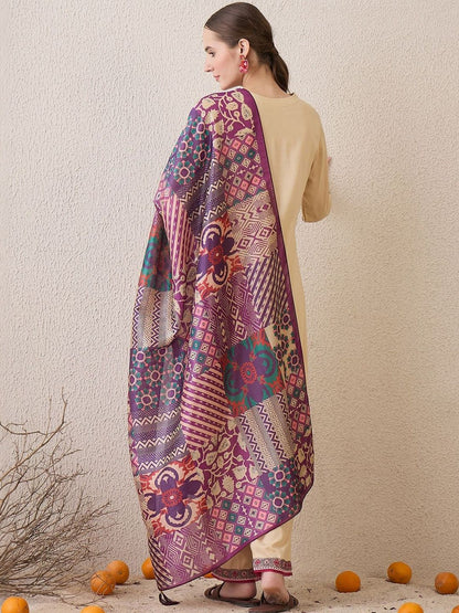 Women Ethnic Motifs Embroidered Regular Thread Work Kurta with Salwar & With Dupatta