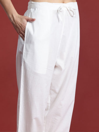 Dhiyona IE Floral Printed Sequinned Pure Cotton Kurta with Trousers & Dupatta