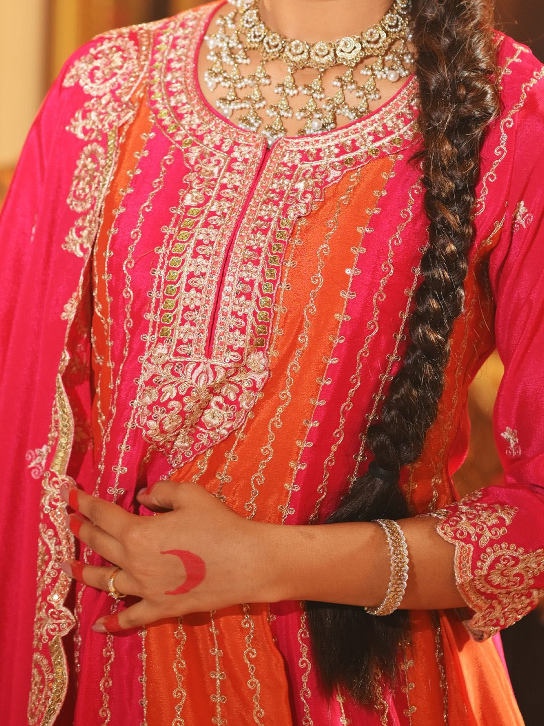 Women Ethnic Motifs Embroidered Regular Sequinned Kurta with Palazzos & With Dupatta