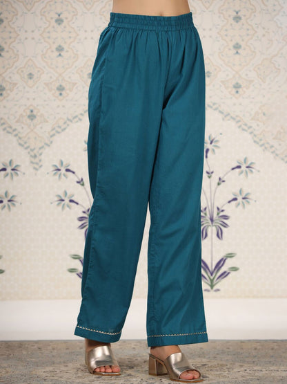 Dhiyona OD  Floral Printed Panelled Gotta Patti Pure Cotton Kurta Set