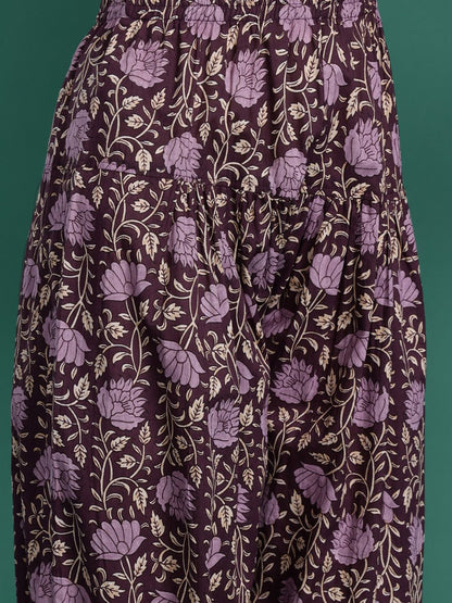 Dhiyona IE Floral Yoke Design Gotta Patti Pure Cotton Kurta With Salwar & Dupatta